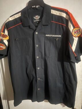 Harley Davidson Mens Button Front Shirt , Size 2XL